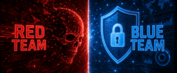 Difference between blue team and red team in cyber security, showing offensive and defensive security roles.