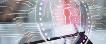 What is TLPT concept showing a digital security lock and technology network representing threat-led penetration testing.